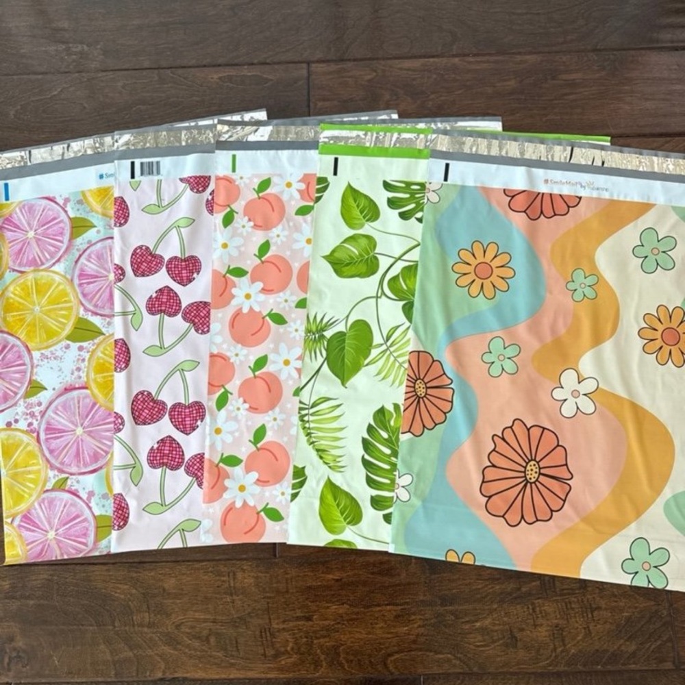 20 Pack - 14.5x19” XL Beautiful Mix of 5 Patterns Poly Mailers